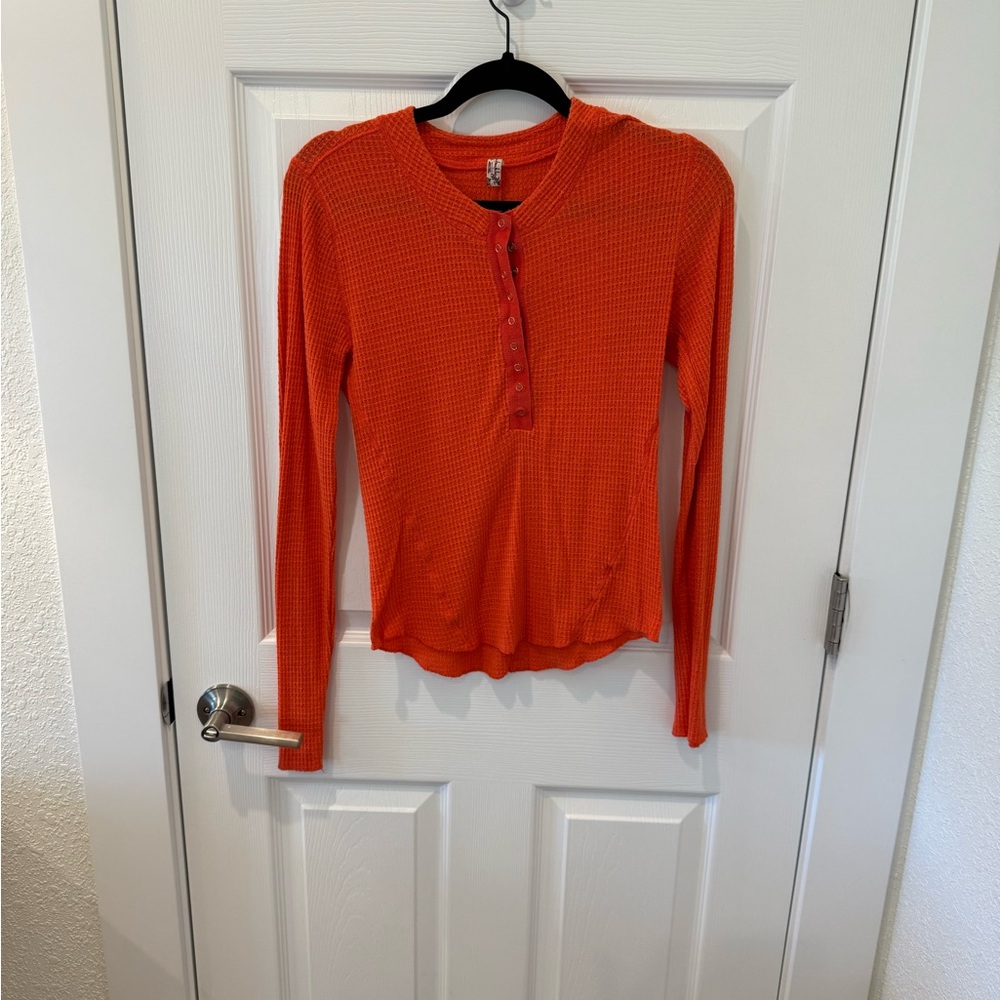 Vibrant Orange Long Sleeve Women's Top